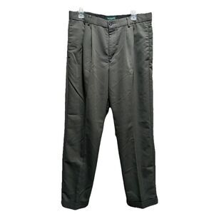 Dockers‎ Recode Olive Green Trouser Straight Leg Flat Front Pant Size 34x31 Cuff